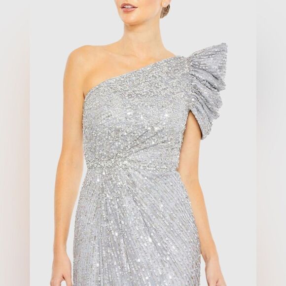 EMBELLISHED PUFF ONE SHOULDER GOWN - Picture 2 of 5